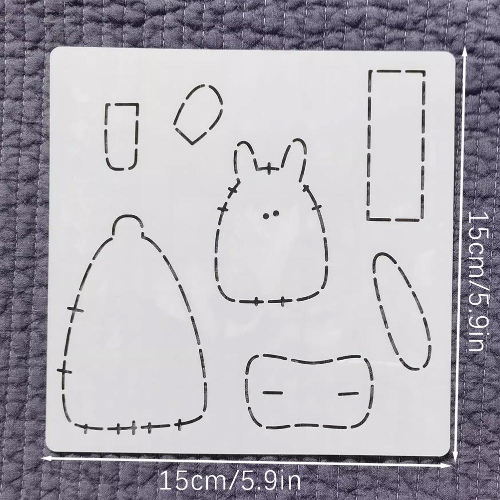 Cute Animals Patchwork PET Template DIY Handmade Keychain Stencils For Hangings Cat Couple Doll Quilting Patterns Making Crafts