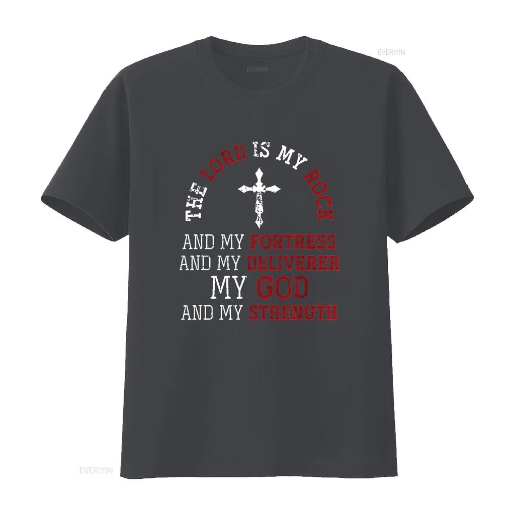 Womens My God And Strength Jesus Lord Devotee Bible Prayer T Shirt Black Large vintage Washed Casual Versatile Stretched homme