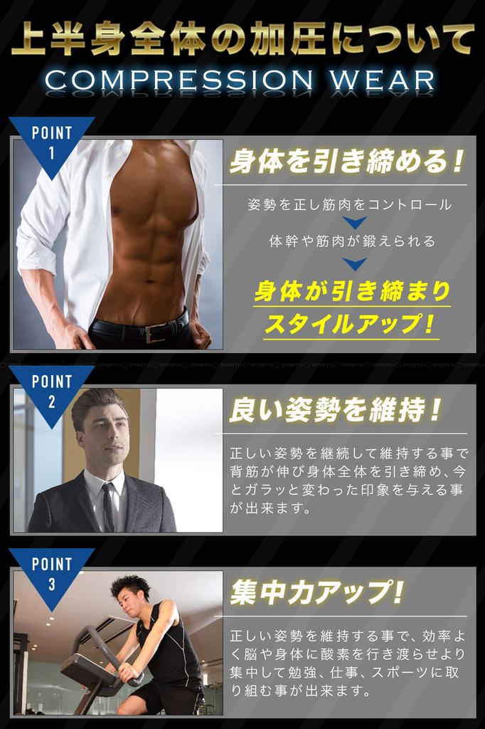 Compression Wear Sports Round M [Sportia] Shirt, Neck, Sleeveless, Men's, Black,