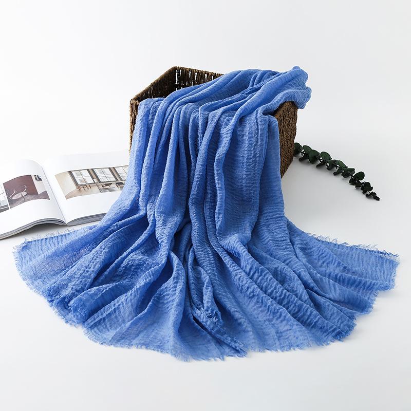 Women Cotton Linen Scarf Autumn Lady Solid Color Long Scarves Soft Thin Plain Shawl Foulard Viscose Wrap Shawls New Summer