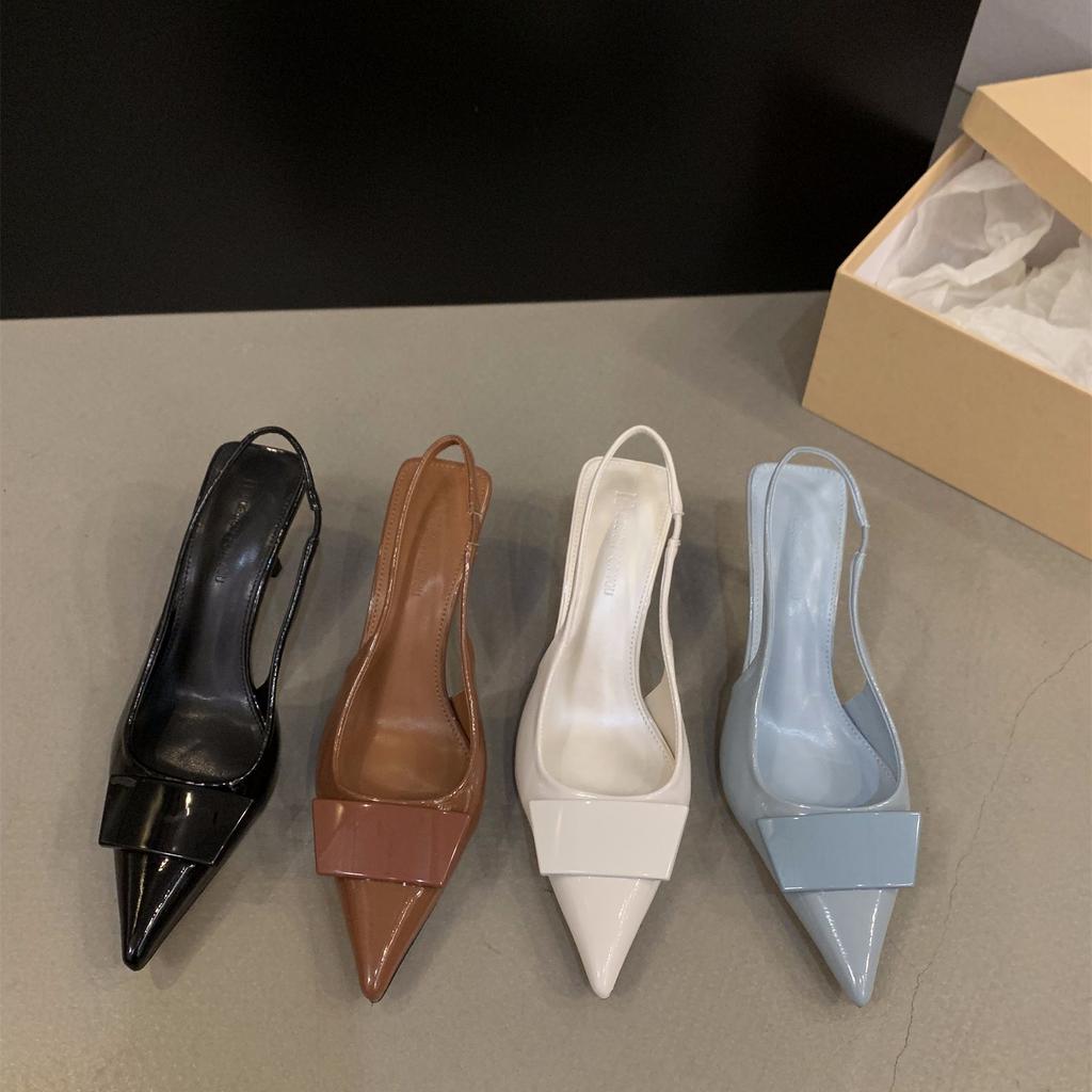 Niche French Black High Heels Bag Head Sandals Fairy Shoes 2025 New Spring and Summer Temperament Socialite Single Shoes