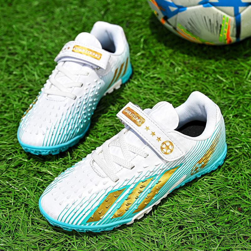 Children's Football Shoes Broken Nails Boys and Girls Anti-skid Training Shoes Velcro Short Nails Artificial Grass Children's Foot Training Shoes