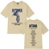 Camiseta Unisex Casual Blanca de Algodón para Mujer y Hombre con Gráfico de Concierto Aitana Cuarto Azul World Tour 2026