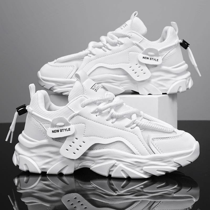 Summer Men's Shoes New Breathable Mesh Shoes Men's Trend Versatile Platform White Sports Shoes Casual Shoes Men