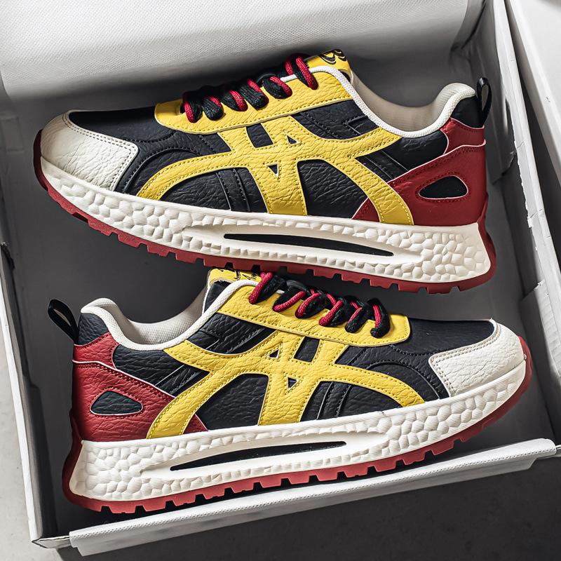 Shoes spring new leather sports casual shoes youth soft-soled dad shoes 39