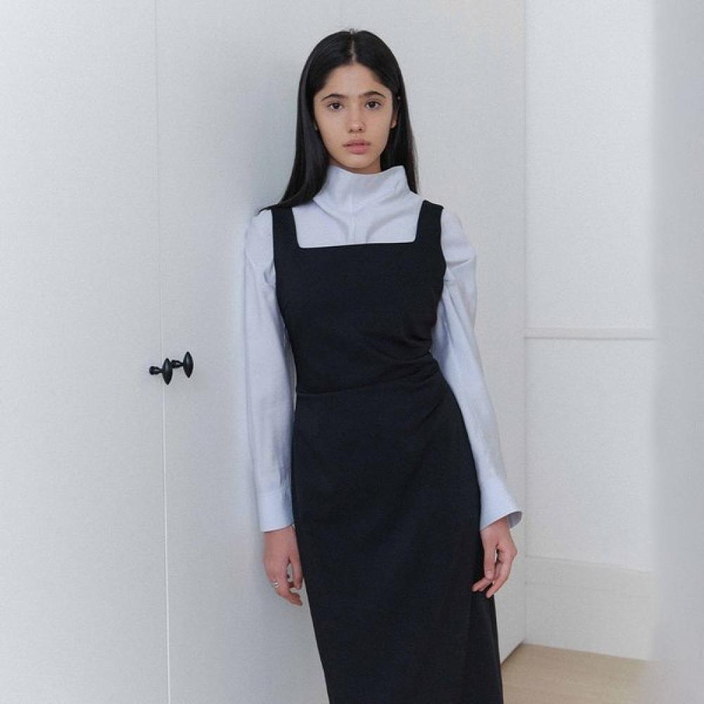 On On Square Neck Sleeveless Dress New6so213 BLACK/S_01