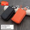 Universal Cowhide Zipper Car Key Case with Chain