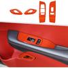 Jimen Fit for Dodge Challenger 2015-2023, 4PCS Inner Door Handle Cover & Window Lift Switch Panel Trim (Carbon Fiber)