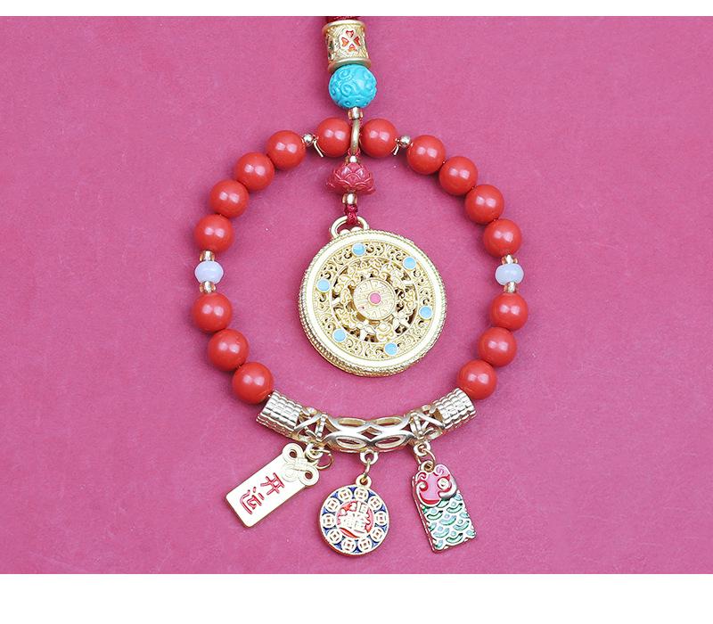 Eighteen-Seed Car Pendant: Safe Travel Charm, Bodhi Bead Ornament, Premium Temple Decoration.