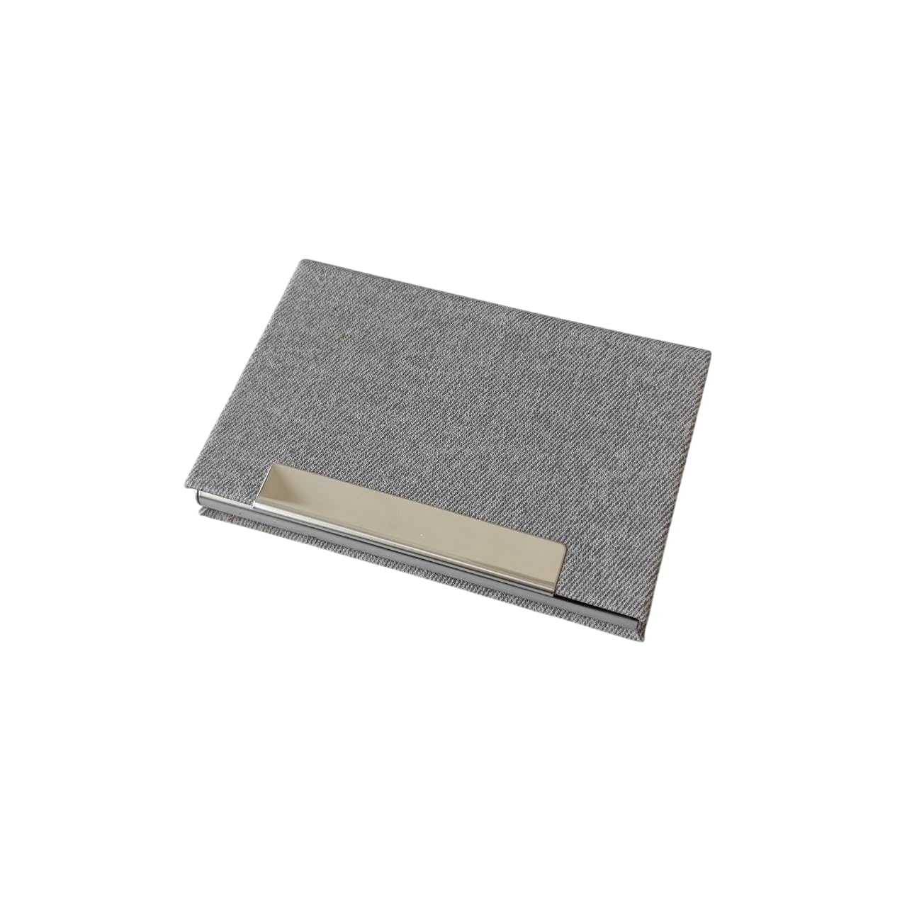 

[mauve] Fabric-covered Slim Business Card Case with Metal Lines Lightweight, Magnetic Closure, Simple and Elegant Design for Men and Women (Gray)
