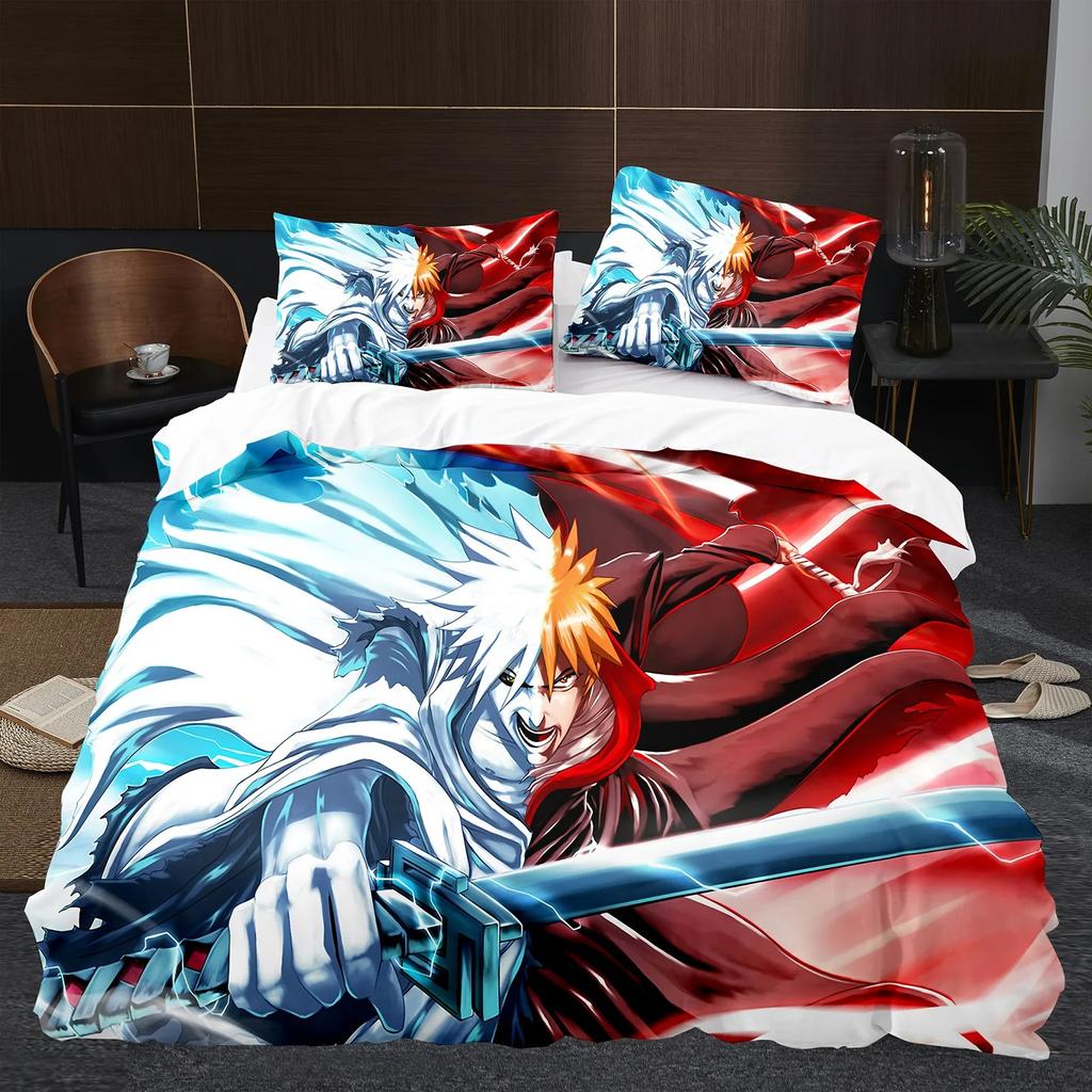 Japan Anime BLEACH Bedding Set Cartoon Comforter Duvet Cover Sets Bed Linen Twin Queen King Single Size Home Decor Boys Kawaii