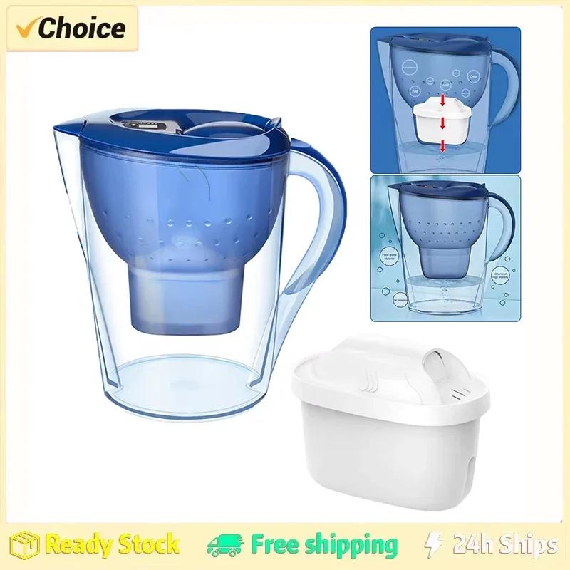 3,5L Domácí filtrační konvice s 3filtračním zařízením Alkalický aktivní uhlí Čistička vody a časovač Čistá Netoxická Filtrovaná voda