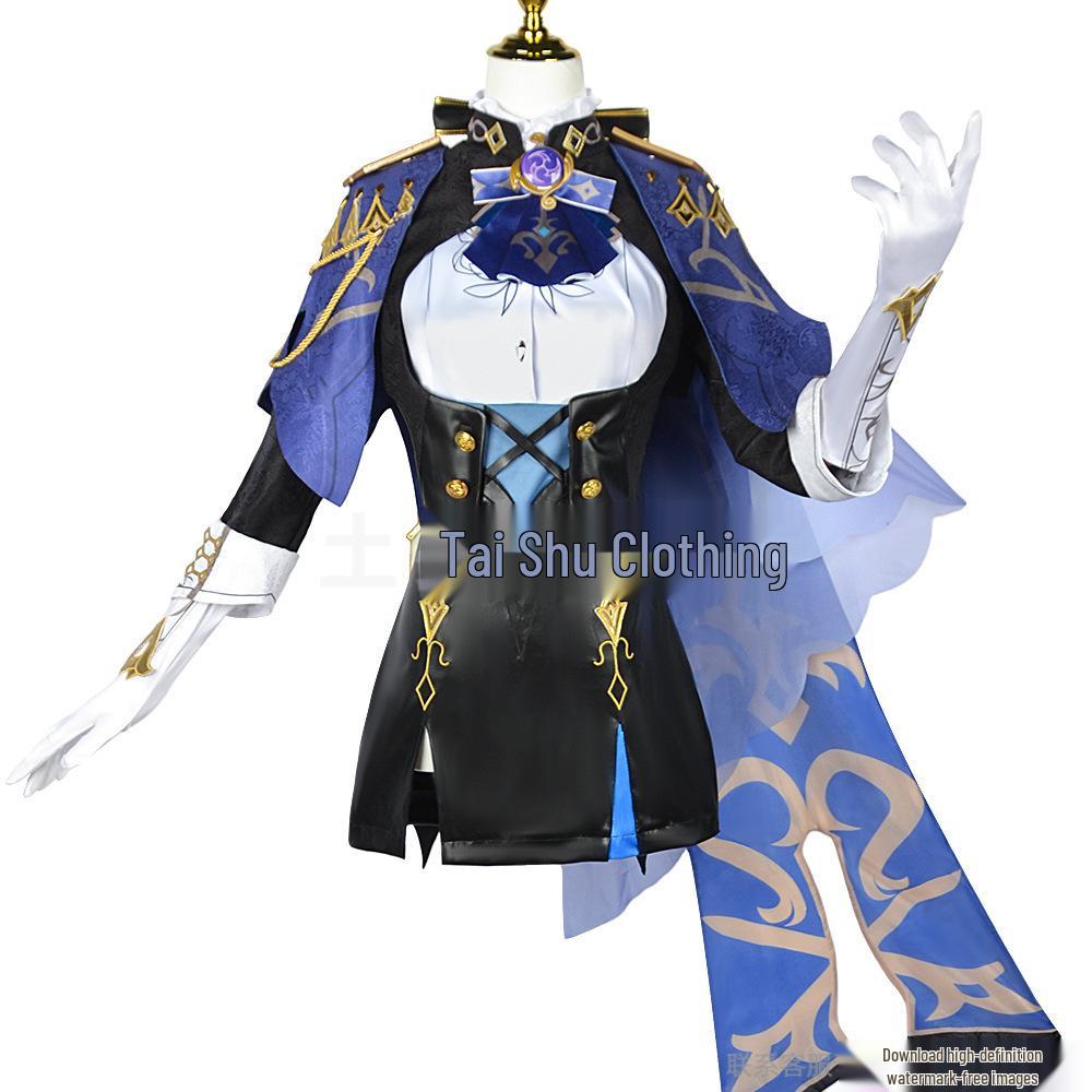 Clorinde Cosplay Rinkinys - Genshin Impact Fontaine Agentas Pilnas Kostiumas Moterims