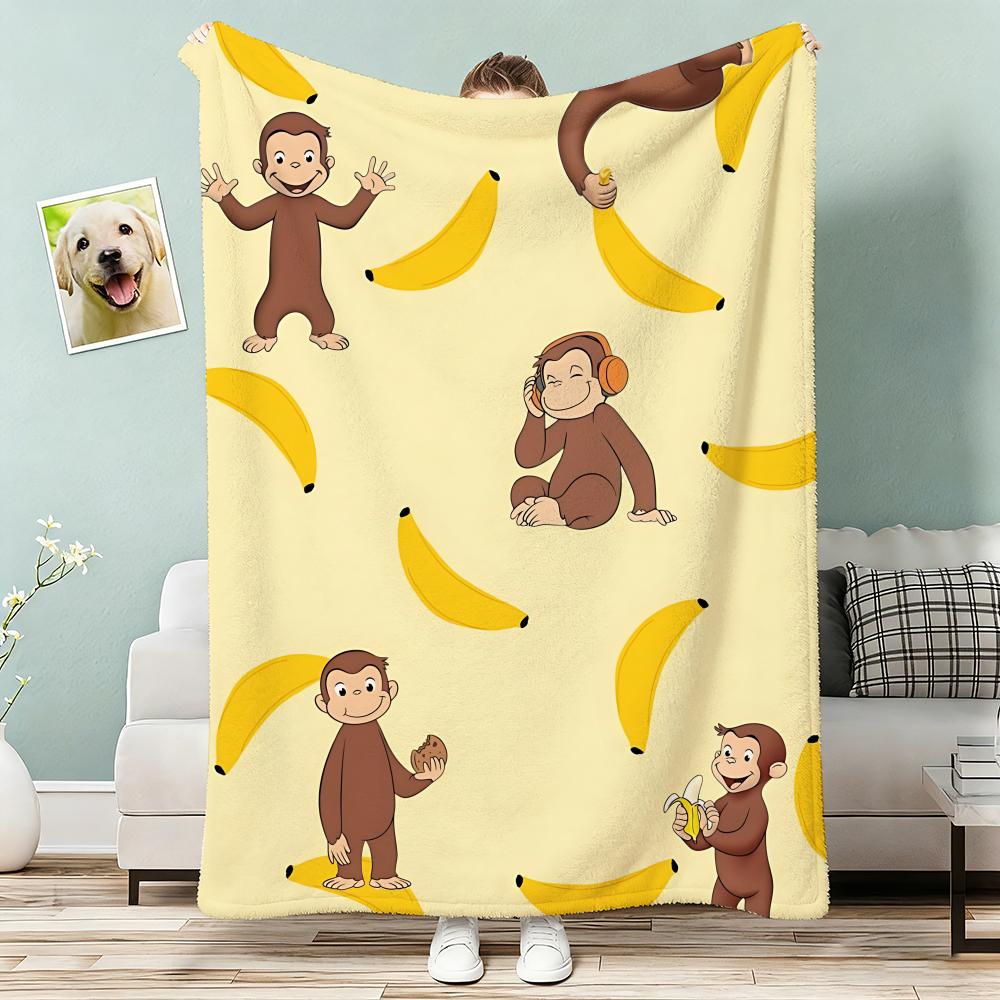 Curious George Throw Lightweight G Flannel Blanket Soft Skinfriendly for Summer Cooling
