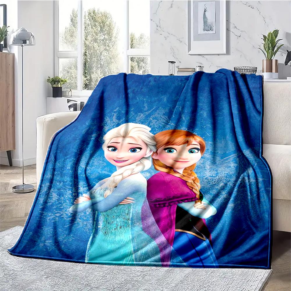 Elsa Theme Printed Blanket - Perfect for Couch, Bed, Travel & Outdoor Use | Machine Washable, Cozy & Durable.