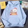 Peach and Goma Mochi Cat Hoodie Woman Streetwear Christmas Printed Kawaii Sweatshirts Winter Autumn Oversize for Couples Hoddies