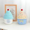 House Shape Cotton Rope Woven Storage Basket with Lid Large Capacity  Cute Bedroom Storage Basket Dustproof Cosmetics Storage