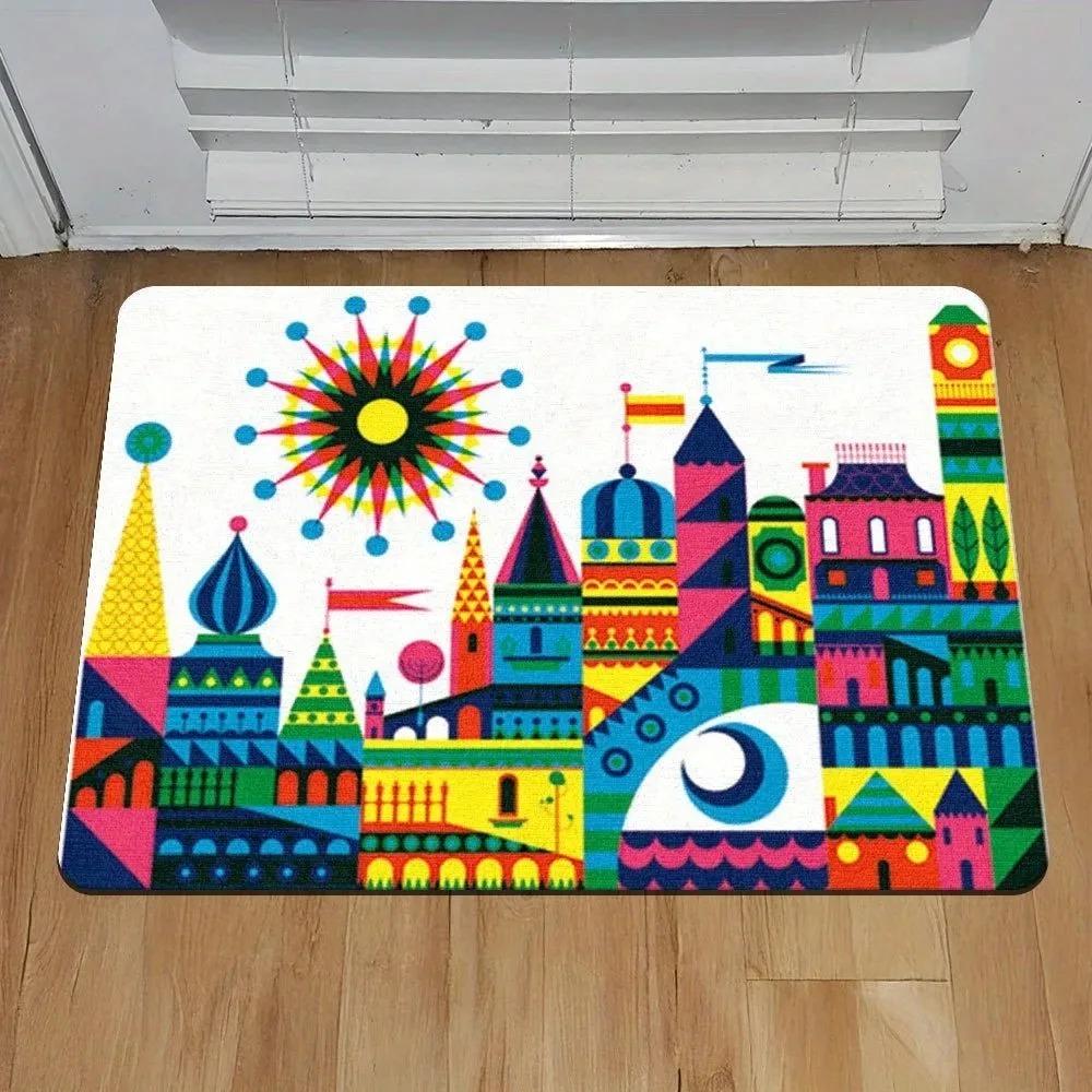 1PC Wooden Pattern Kitchen Rugs Non-Slip Home Door Mats Pop Design Bathroom Rug Bath Mat Carpet for Home Sink Laundry Decor