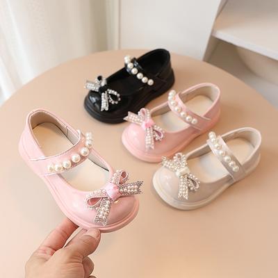 Kinder Mädchen Prinzessin Stil Retro Lackleder Niedlich Schleife Design Tanzschuhe Lederschuhe Bohnen Schuhe