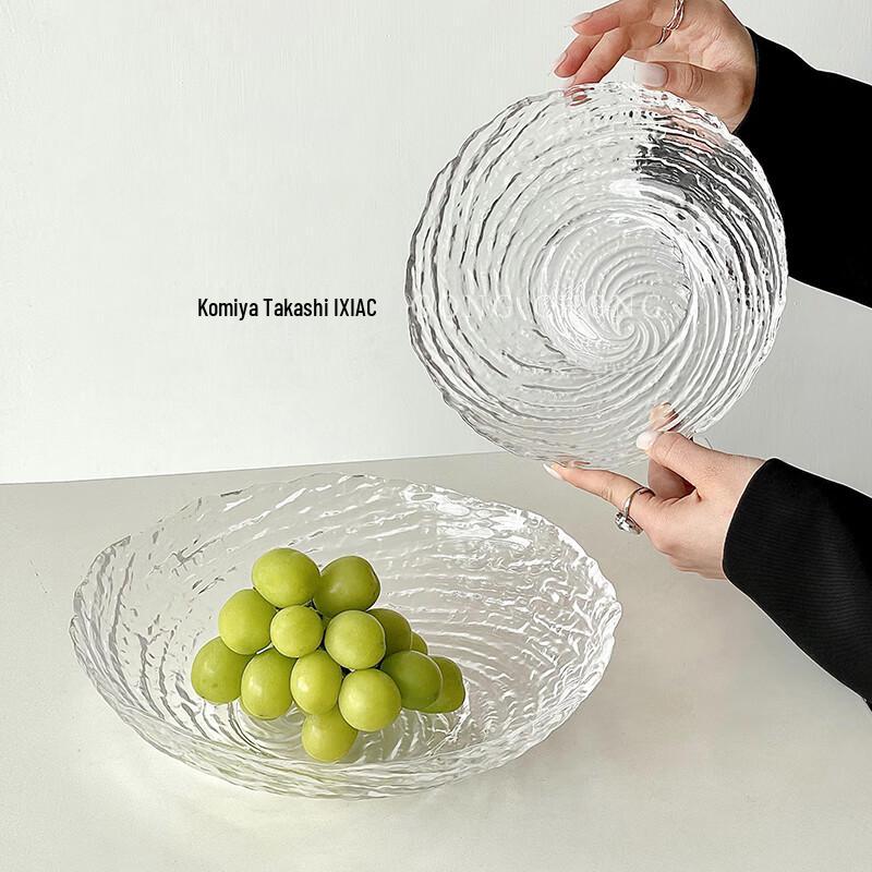 Irregular Ice Pattern Glass Dessert Salad Bowl