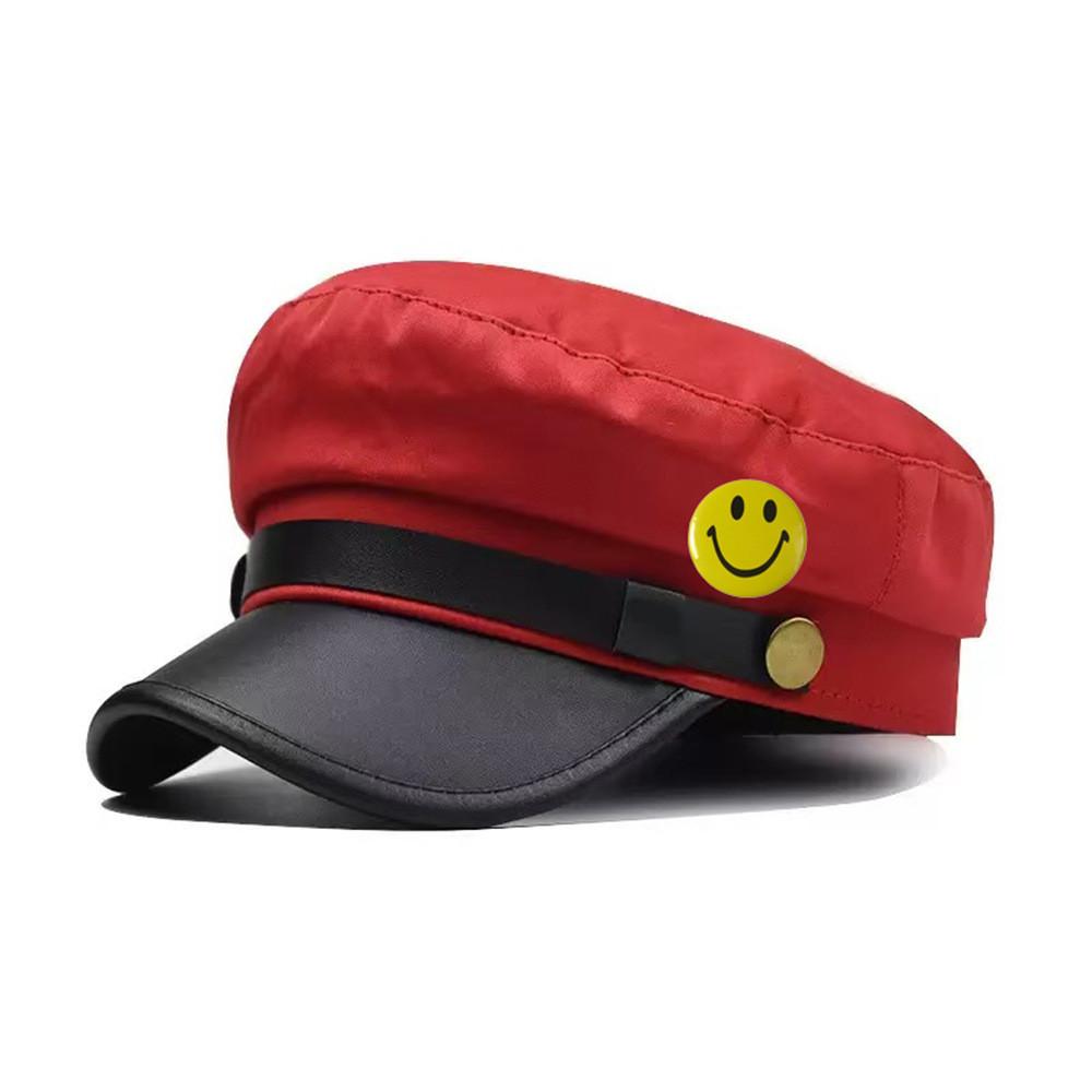 

Hatsune Miku Flat Cap With Wide Brim And Smiling Face Decor Cosplay Hat For Teens