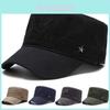 Cotton Flat Top Hat For Men With Sun Protection Adjustable Spring Autumn Casual Cap