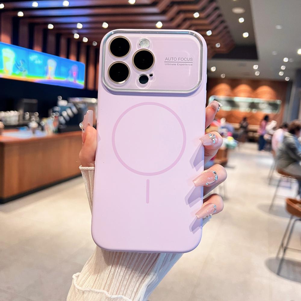 Compatible with IPhone 17, Large Window Liquid Silicone Full Coverage, Apple 16 Thin Circle Magnetic Charging Protective Case