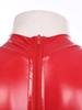 Herren Glänzender PU Ärmelloser Stehkragen Beutel Bodycon Bodysuit Dessous