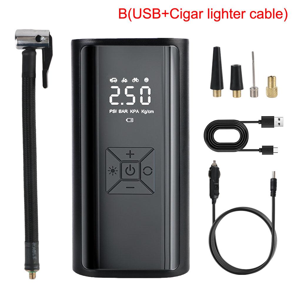 Air Pump LCD Display With LED Light 150PSI 120W Tire Inflator Air Compressor Portable Tire Pressure Gauge Wireless Digital