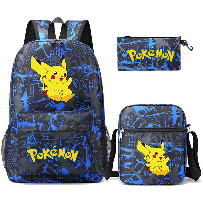 Backpack Teen Student School Bag Three-piece Pencil Case Crossbody Bag