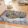 1Pcs Cozy Cat Pattern Floor Mat Modern Kitchen Polyester Rug Non-Slip Colorful Indoor Carpet, For Home Bathroom Bedroom Living Room Decor
