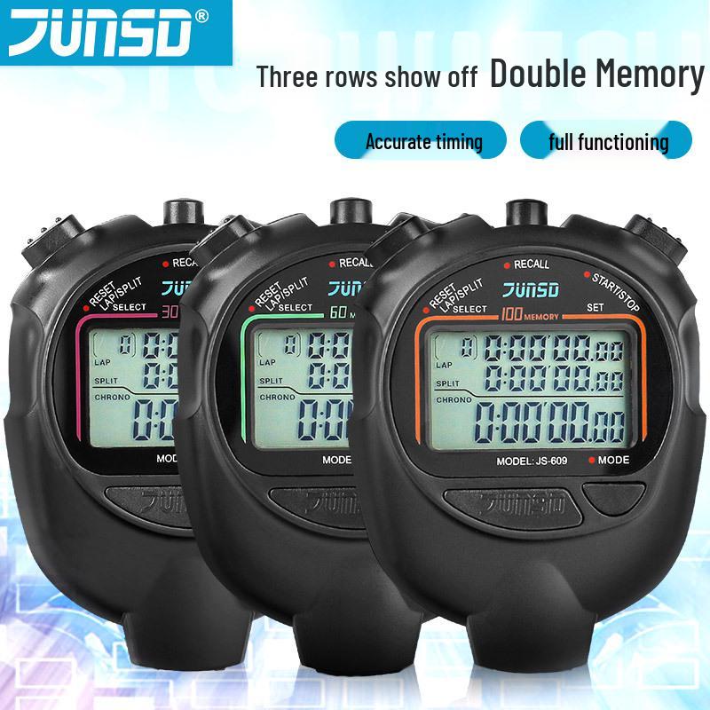 Jun Sida Professional 605-609 Stopwatch for Sports, Fitness, and Athletics JS-605 [30 Memories]