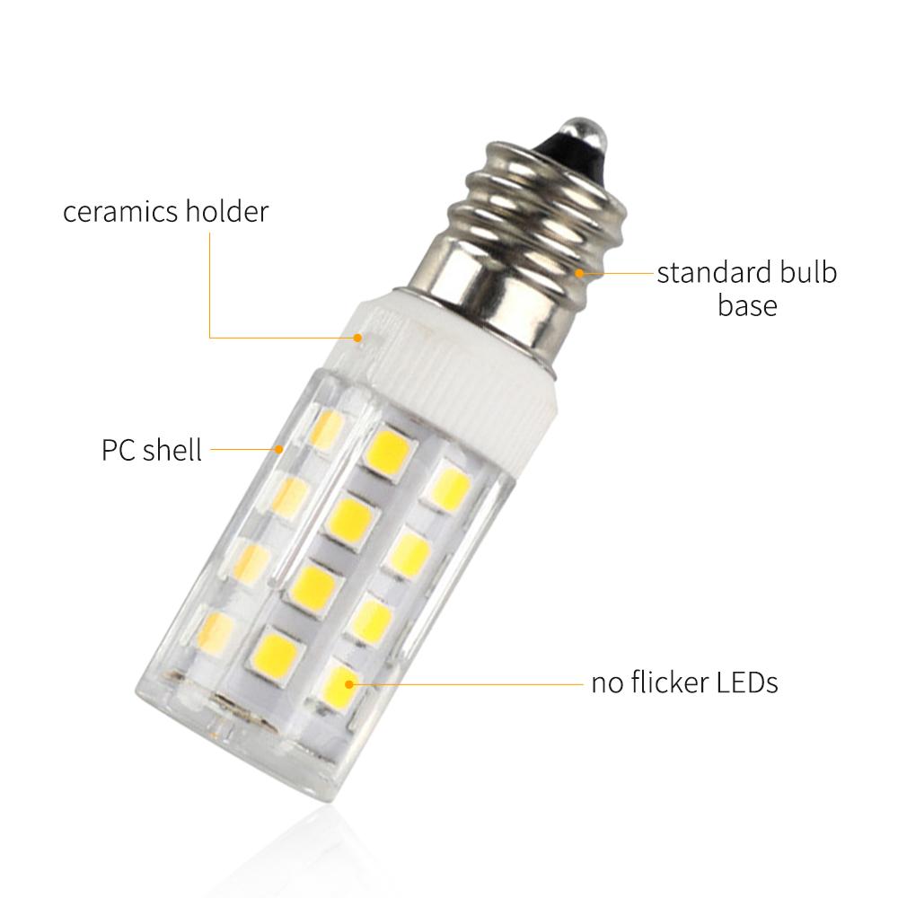 Ceramic 4W E12 LEDs Light Bulbs AC220V Fridge Screw Base Refrigerator Kitchen Hall LEDs Bulbs Non-flicker Corn Light Bulbs
