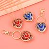 Originality Legend of Zelda Hollow Love Heart Red Crystal Pendant Keyring for Women Cute Gold Color Bag Key Chain Jewelry Gift