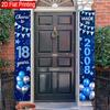 Happy 18th Birthday Porch Sign Cheers Years 1 Pair Polyester 30.48x179.83cm Indoor Outdoor Decor