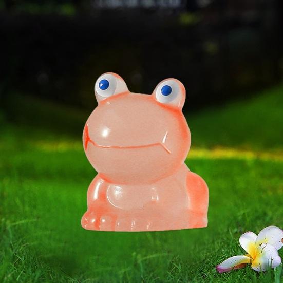 5Pcs Frog Ornaments Vivid Image Resin Miniature Landscape Ornament Colorful Glow-in-the-Dark Frog Home Supplies