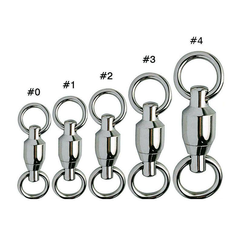50pcs Ball Bearing Swivels Double Round Split Rings Connectors Fishing Tackle
