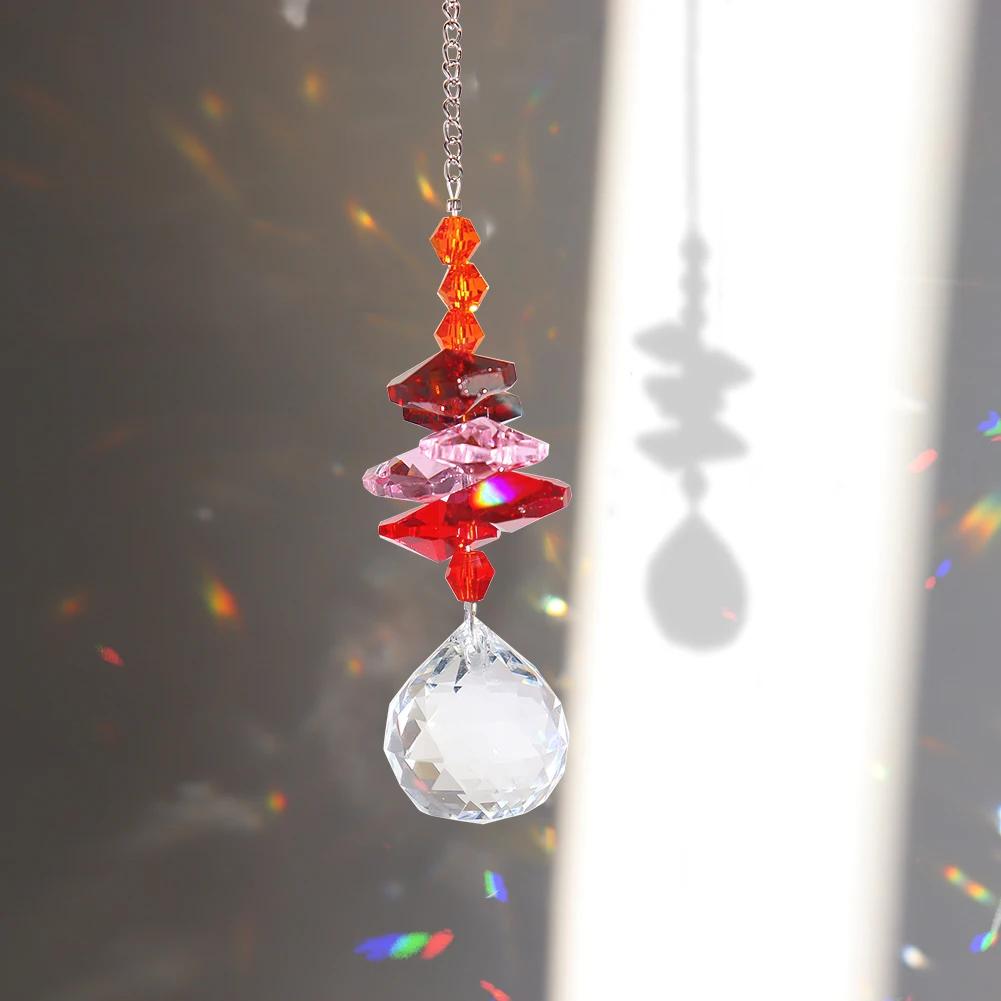 Crystal Windchimes Sun Catcher Star Moon Hexagon Prisms Hanging Pendant Wind Chime Sun Light Catcher Garden Window Home Decor