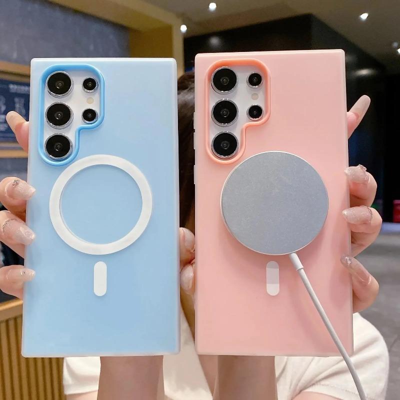 Jelly 2in1 Magnetic Case for Samsung Galaxy S25 Edge S25FE S25 S24 Ultra S23 Plus Matte Shockproof Soft Silicone Cover For Galaxy A17 A07