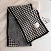 Fashion versatile double-sided thousand bird grid knitted scarf student couple warm scarf autumn and winter small shawl winter warm