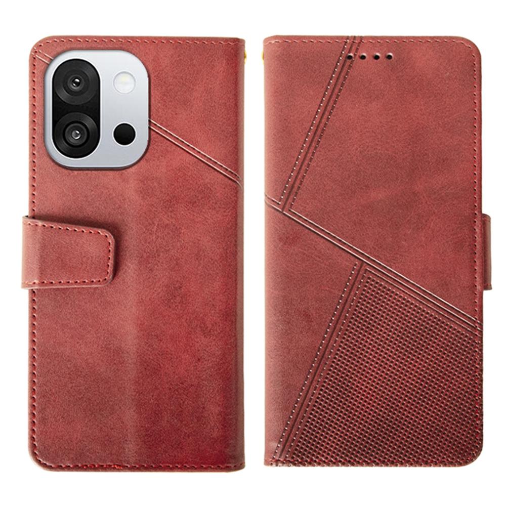 

IDEWEI For OnePlus 13T 5G Case Leather Wallet Phone Cover Stand Calf Texture Red