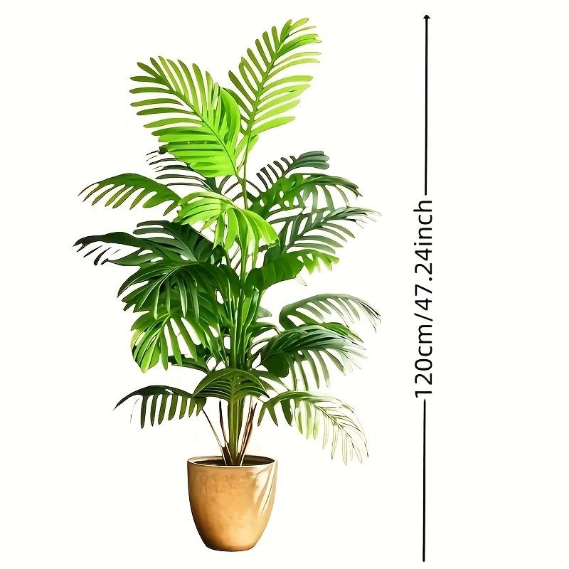 120cm Umělá palma odolná proti UV záření - Umělá rostlina s realistickými texturovanými listy, ideální pro vnitřní/venkovní domácí a kancelářskou dekoraci (Hrnec není součástí dodávky)