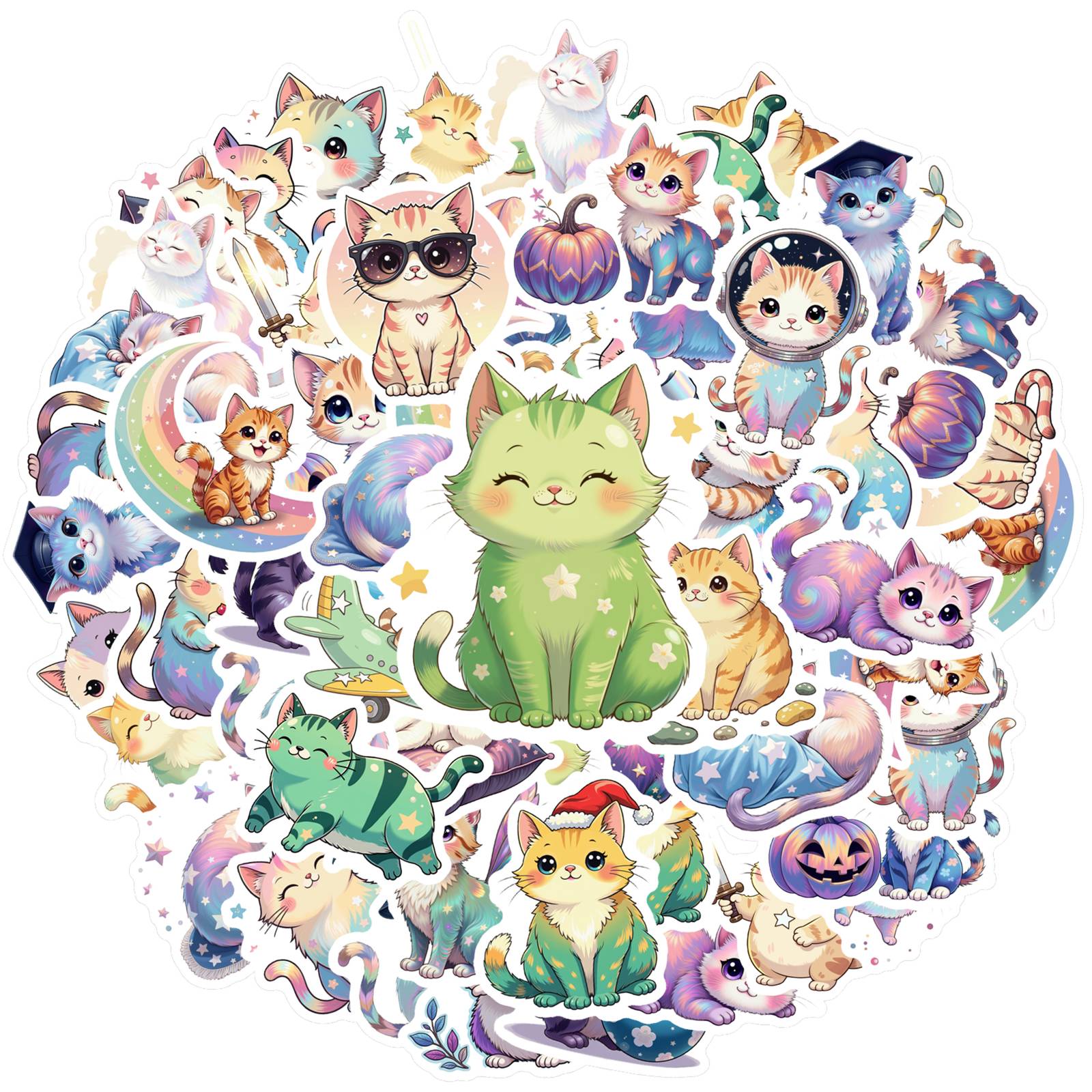 35pcs Fantasy Halloween Stickers Whimsical Fantasy Stationery Stickers DIY Stickers For DIY Phone Laptop Scrapbook Bike Guitar