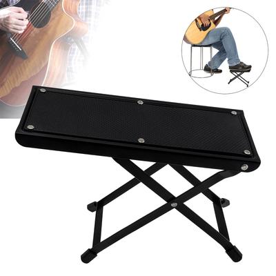 1pc poggiapiedi pieghevole in metallo per chitarra, supporto antiscivolo, poggiapiedi regolabile in altezza, pedana