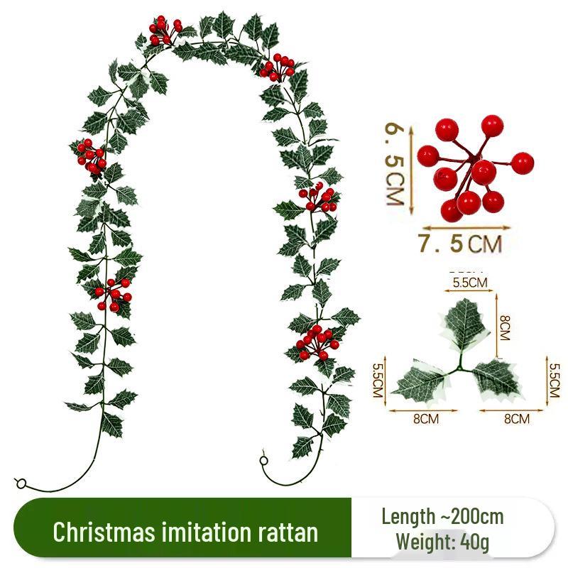 Artificial Red Berry Christmas Wreath & Greenery Ornaments for Home Decor