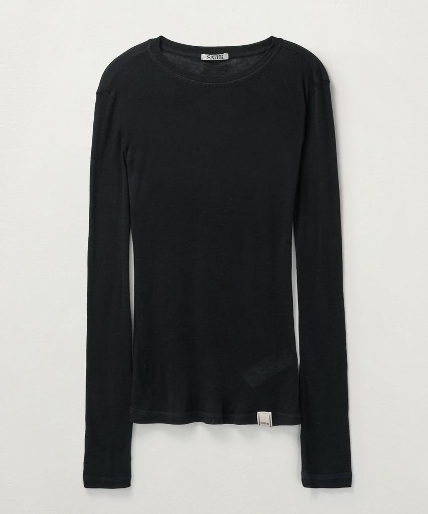 Seteo (W) Slim Fit Layered Long Sleeve Black