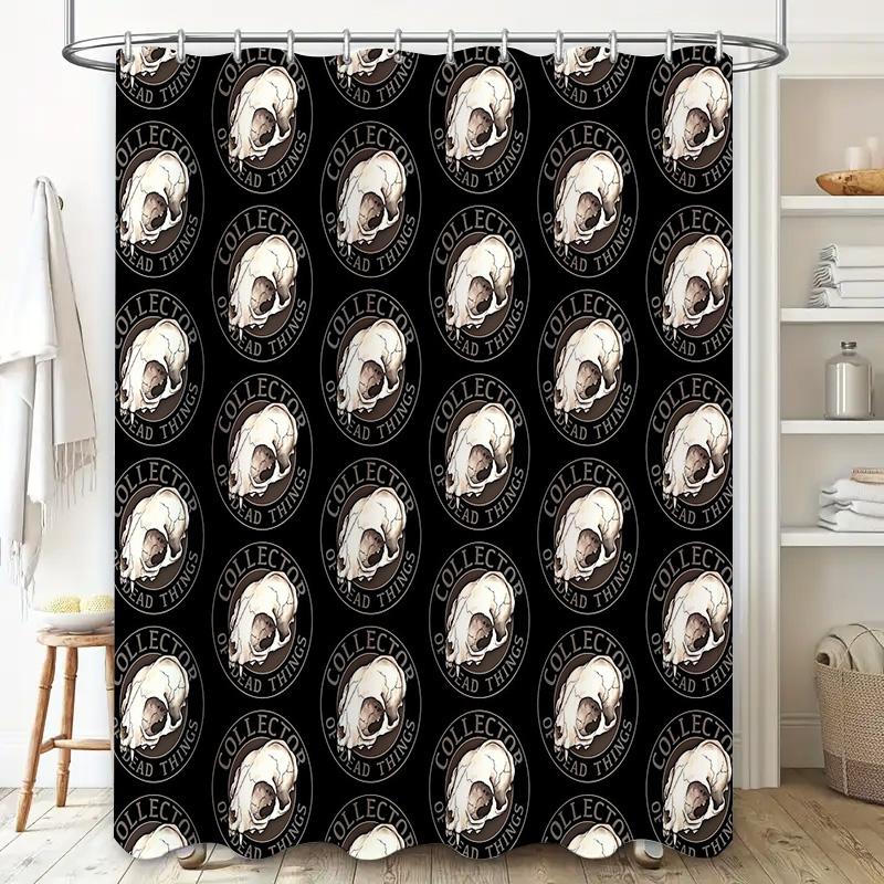 Vintage Skull Shower Curtain Gothic Halloween Decor Spooky Bathroom Set Van Gogh Art Tapestry Backdrop Wall Hanging Home Decor