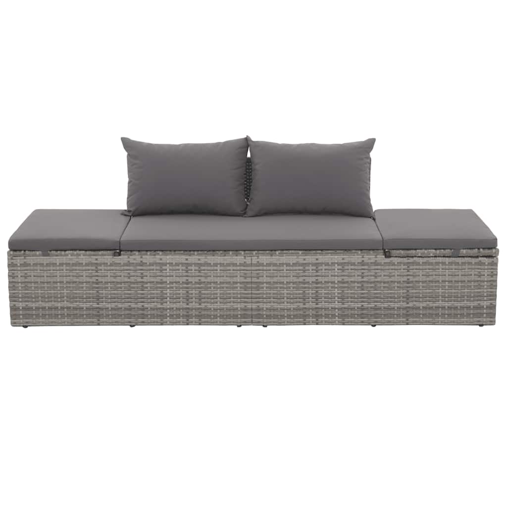 Garden Bed Gray 195*60 Cm Poly Rattan