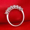 [THREE MAN] 0.7 Carat 7 Diamond Ring in Sterling Silver; White Gold Plated Anniversary Ring for Women
