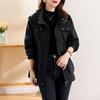 Elegant Women Hooded Trench Coat Slim Fit Spring Autumn Long Coat with Lining Casual Outerwear
